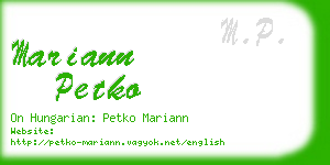 mariann petko business card